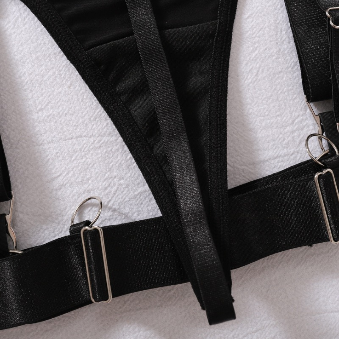 Raven – Strappy Harness Lingerie Set
